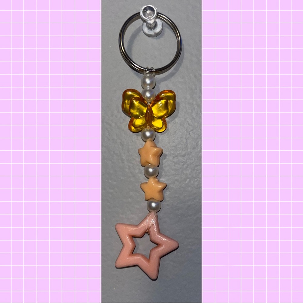 Orange butterfly keychain